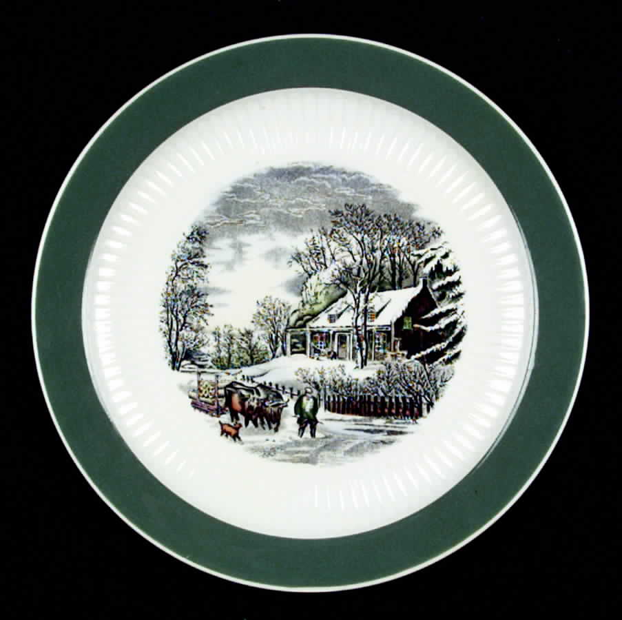 Old Winter Scenes Luncheon Plate by Adams China-1