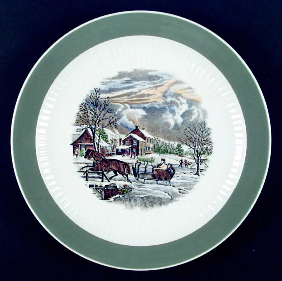 Old Winter Scenes Dinner Plate by Adams China-1