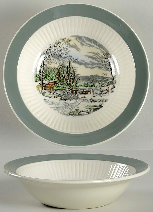 Old Winter Scenes Rim Cereal Bowl by Adams China-1