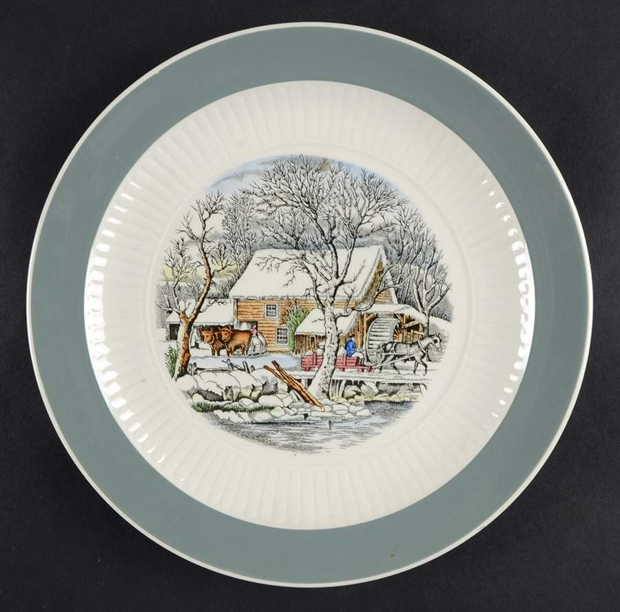 Old Winter Scenes Salad Plate by Adams China-1