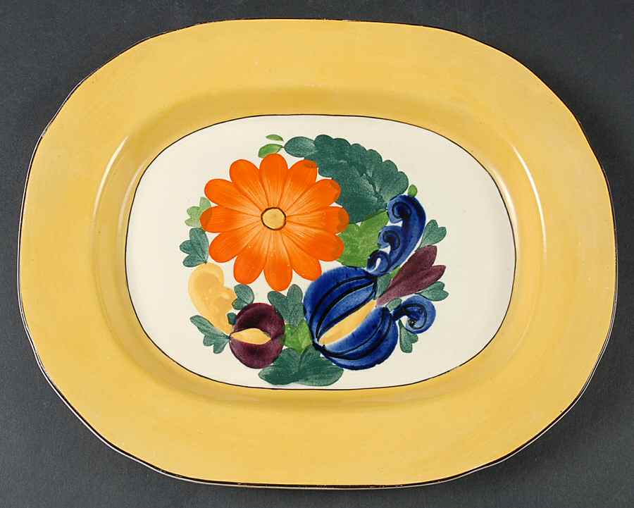 Cretonne Yellow 11" Oval Serving Platter by Adams China-1