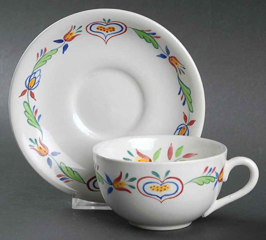 Penryn Flat Cup & Saucer Set by Adams China-1