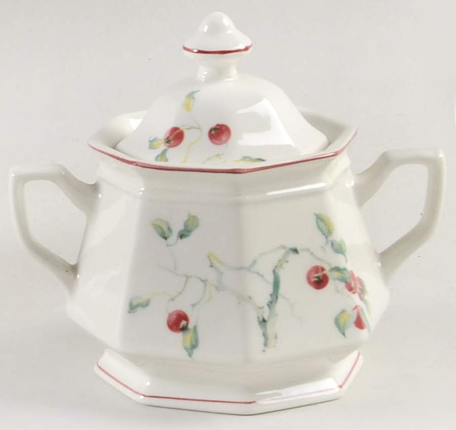 Persimmon Sugar Bowl & Lid by Adams China-1