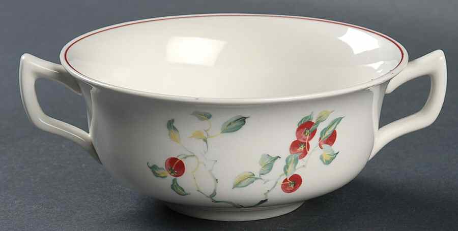 Persimmon Flat Cream Soup Bowl by Adams China-1