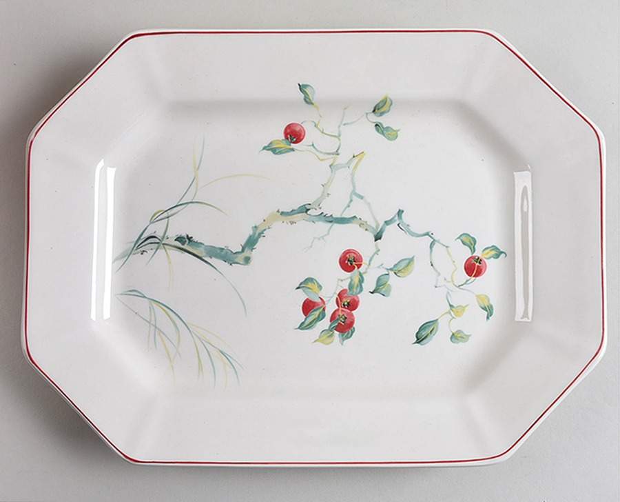 Persimmon 12" Oval Serving Platter by Adams China-1