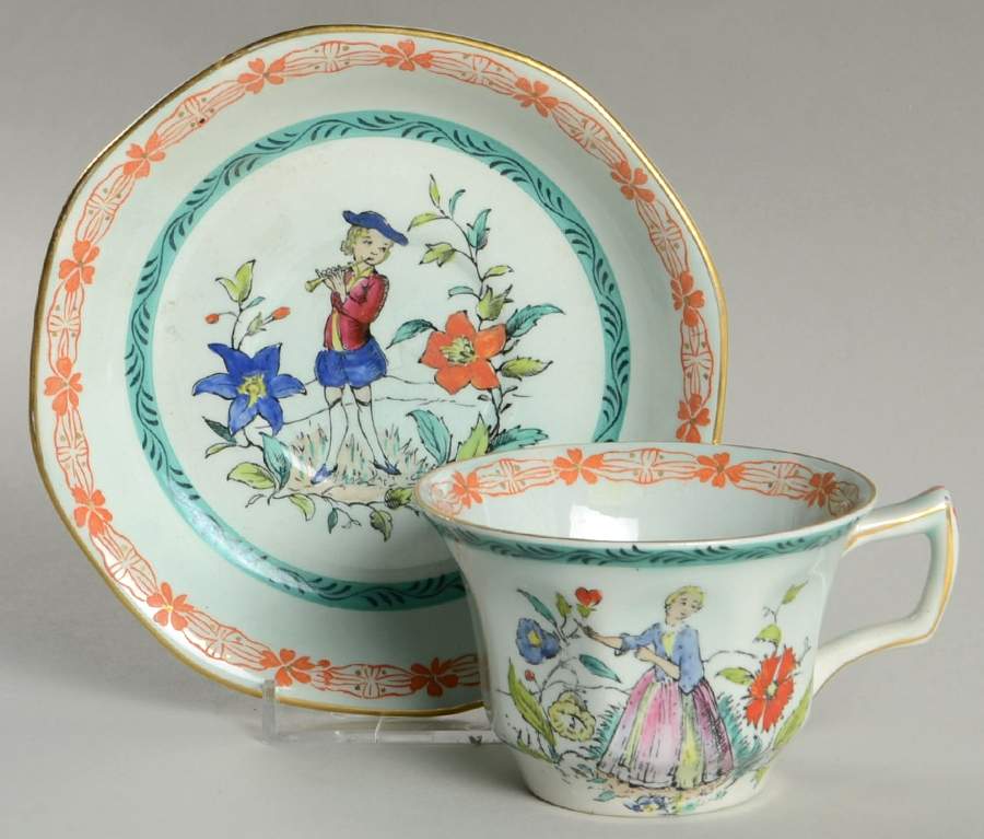 The Piper Flat Cup & Saucer Set by Adams China-1