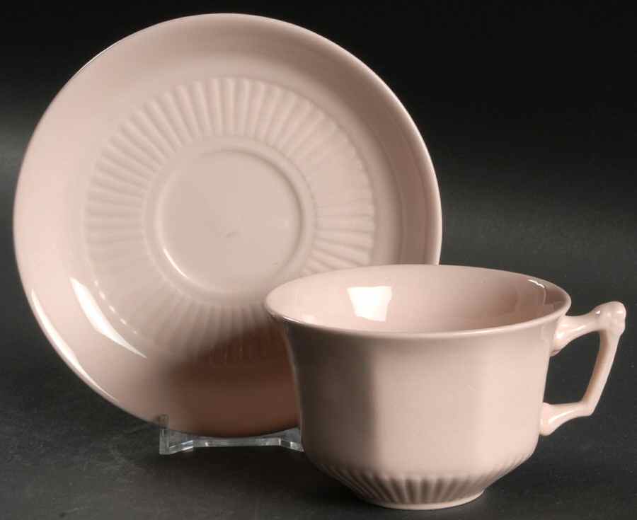 Princess Pink Flat Cup & Saucer Set by Adams China-1