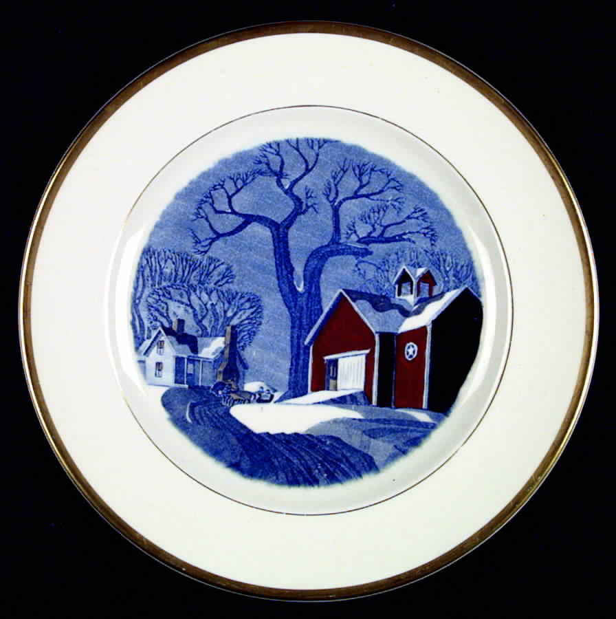The Red Barn Dinner Plate by Adams China-1