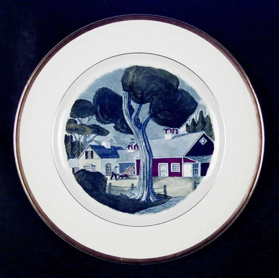 The Red Barn Dinner Plate by Adams China-1