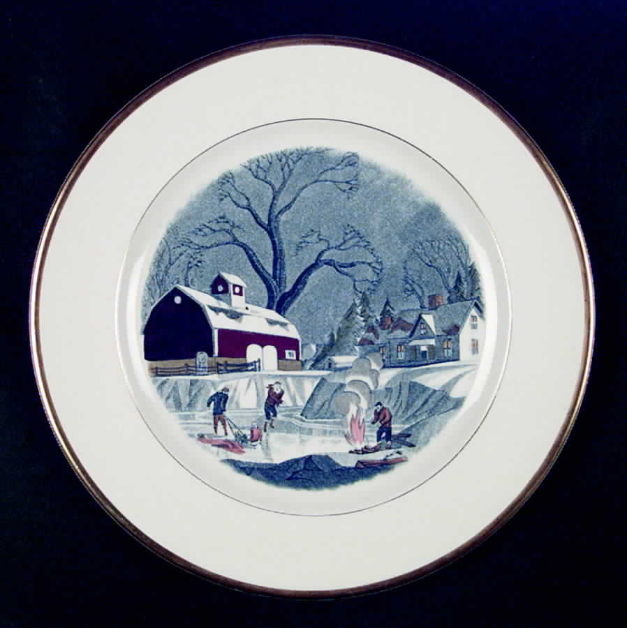 The Red Barn Dinner Plate by Adams China-1