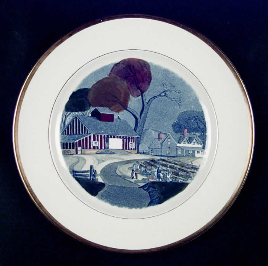 The Red Barn Dinner Plate by Adams China-1