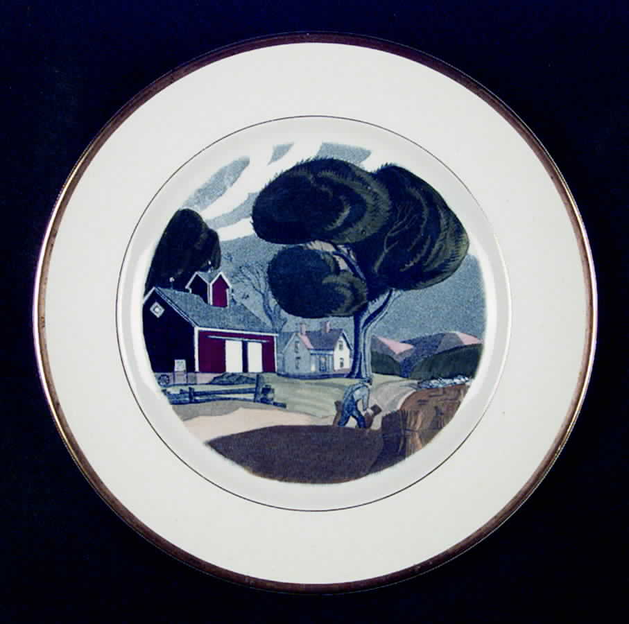 The Red Barn Dinner Plate by Adams China-1