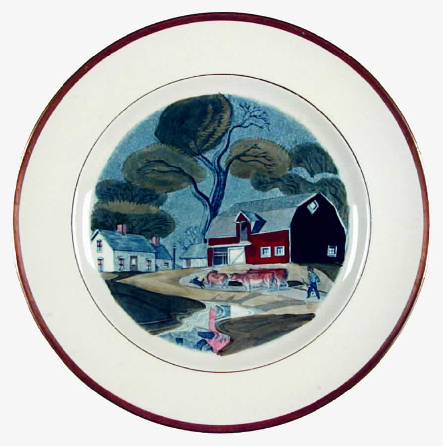 The Red Barn Dinner Plate by Adams China-1