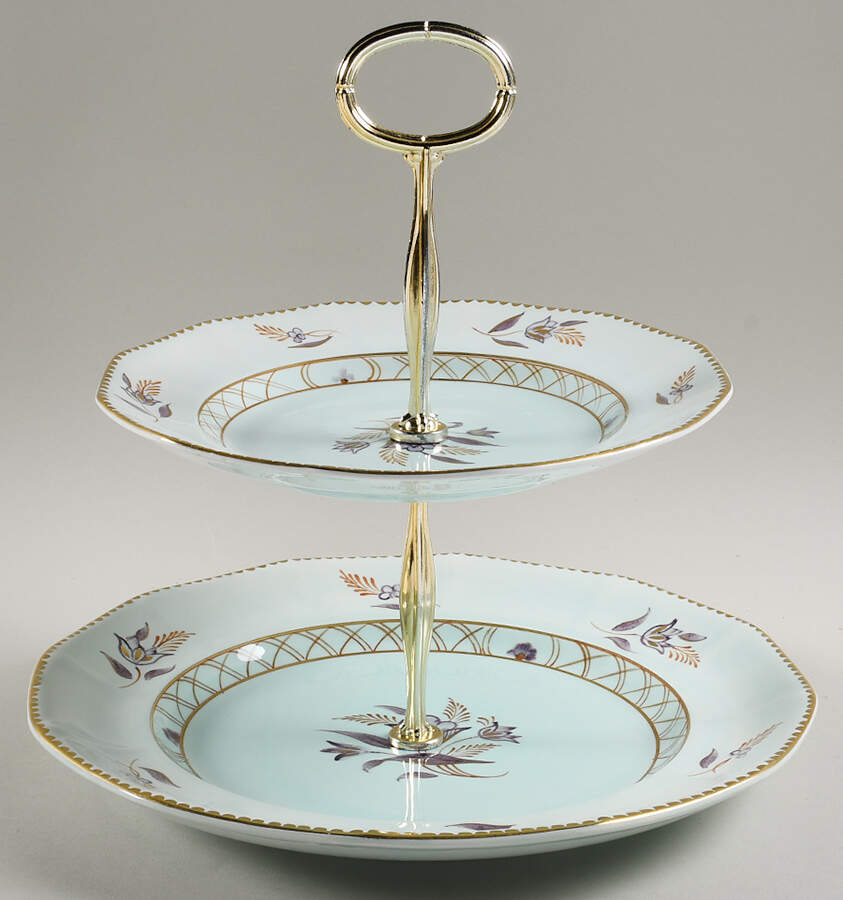 Regent 6 5/8"-10"  2 Tiered Serving Tray (Dp, Sp) HC by Adams China-1