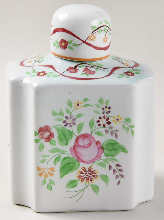 Ribbon Tea Caddy & Lid by Adams China-1