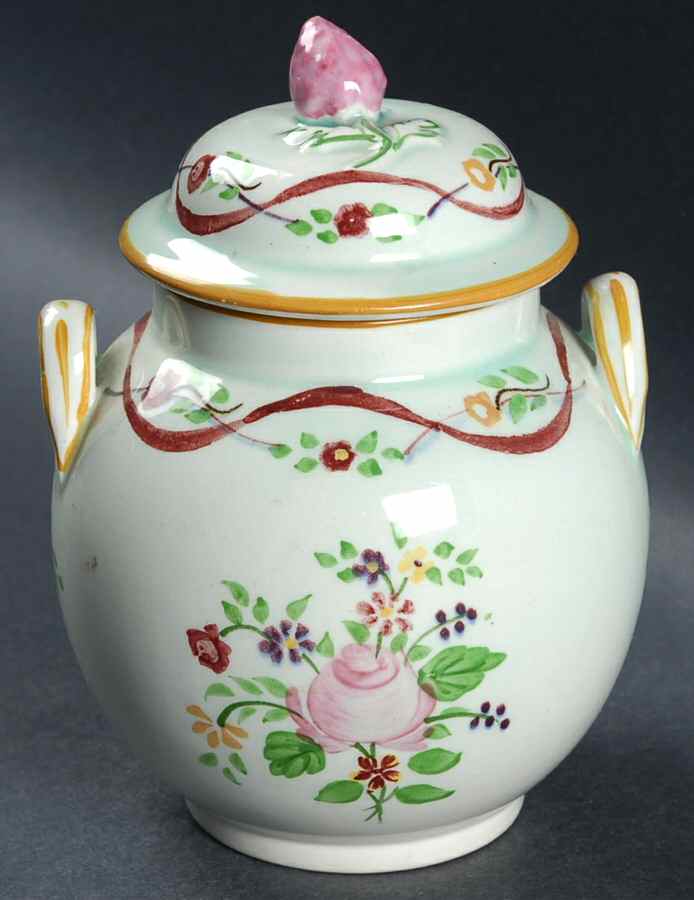 Ribbon Sugar Bowl & Lid by Adams China-1
