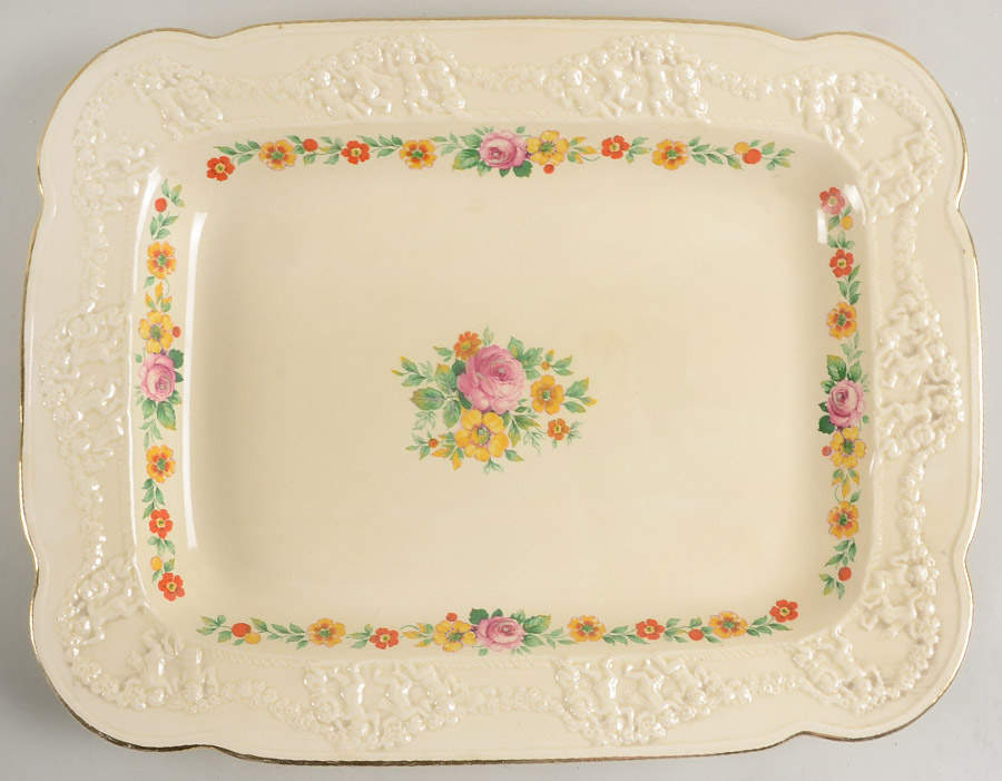 Rose of Italy 16" Rectangular Serving Platter by Adams China-1
