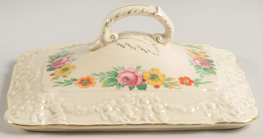Rose of Italy Lid for Rectangular Vegetable by Adams China-1