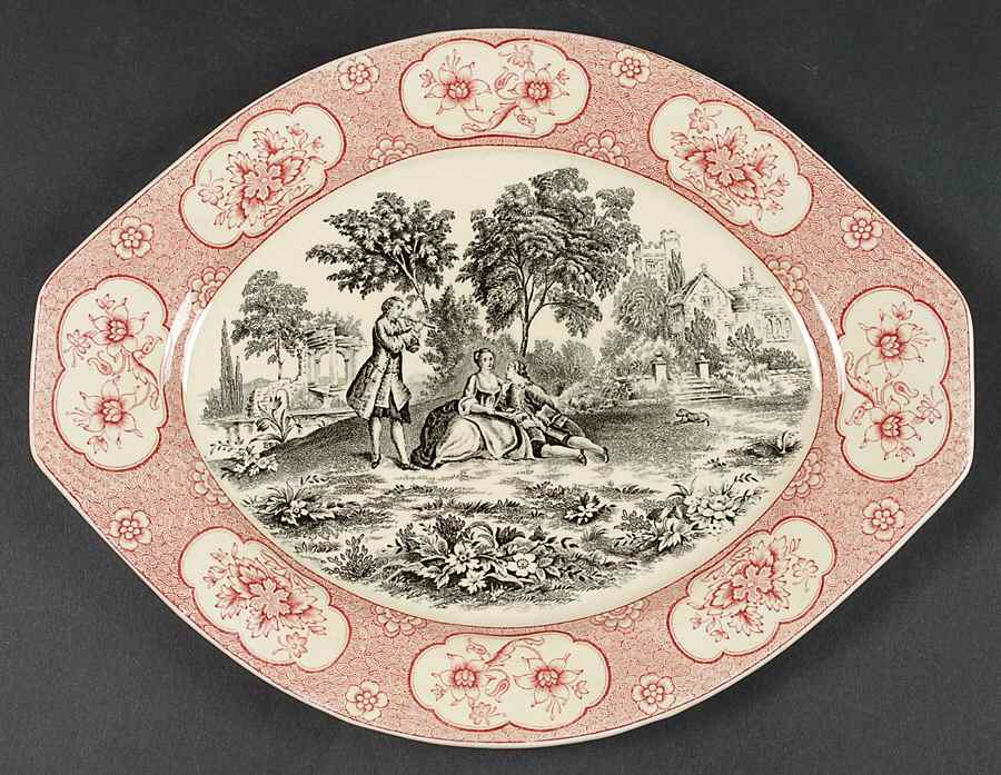 Rose Terrace 12" Oval Serving Platter by Adams China-1