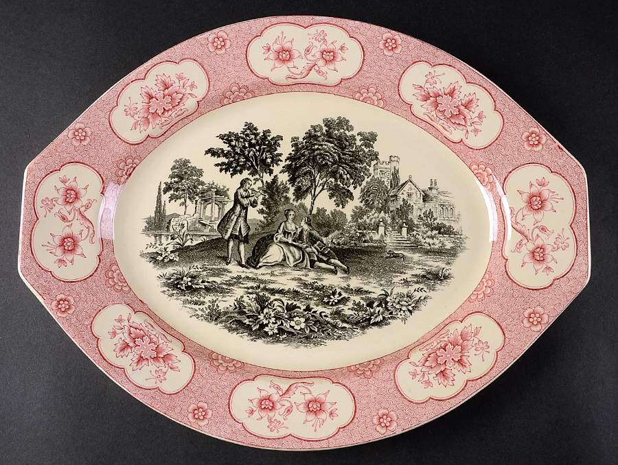 Rose Terrace 14" Oval Serving Platter by Adams China-1