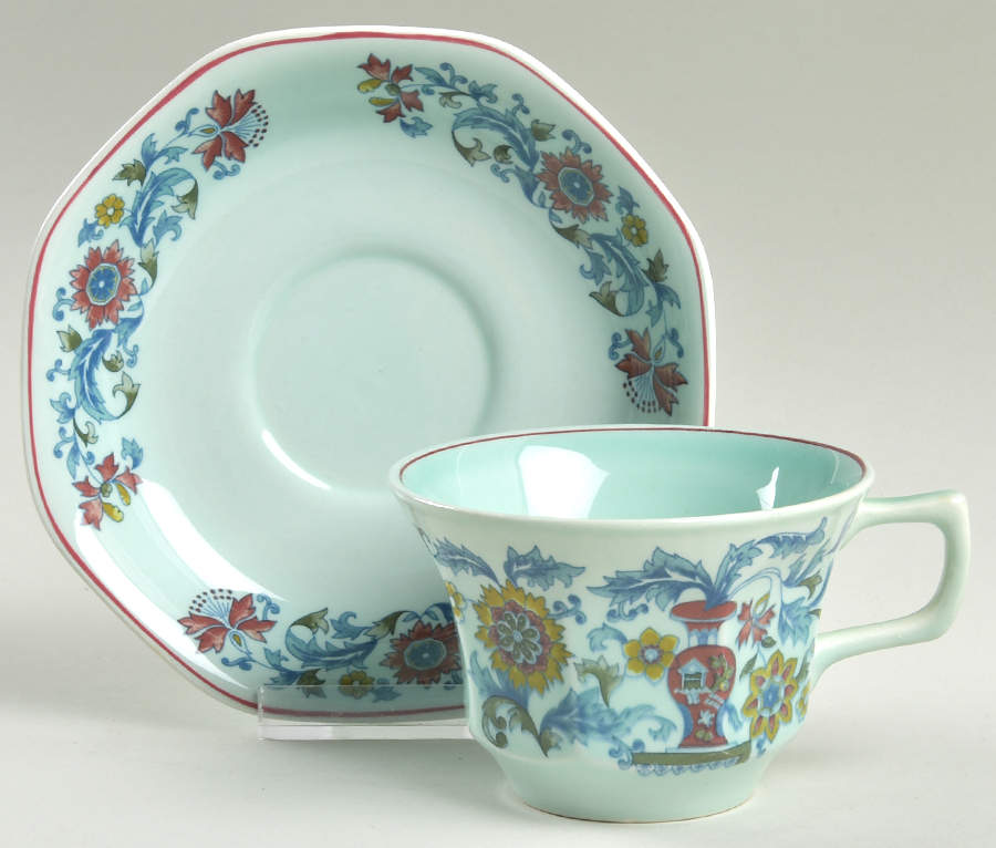 Saraband Flat Cup & Saucer Set by Adams China-1