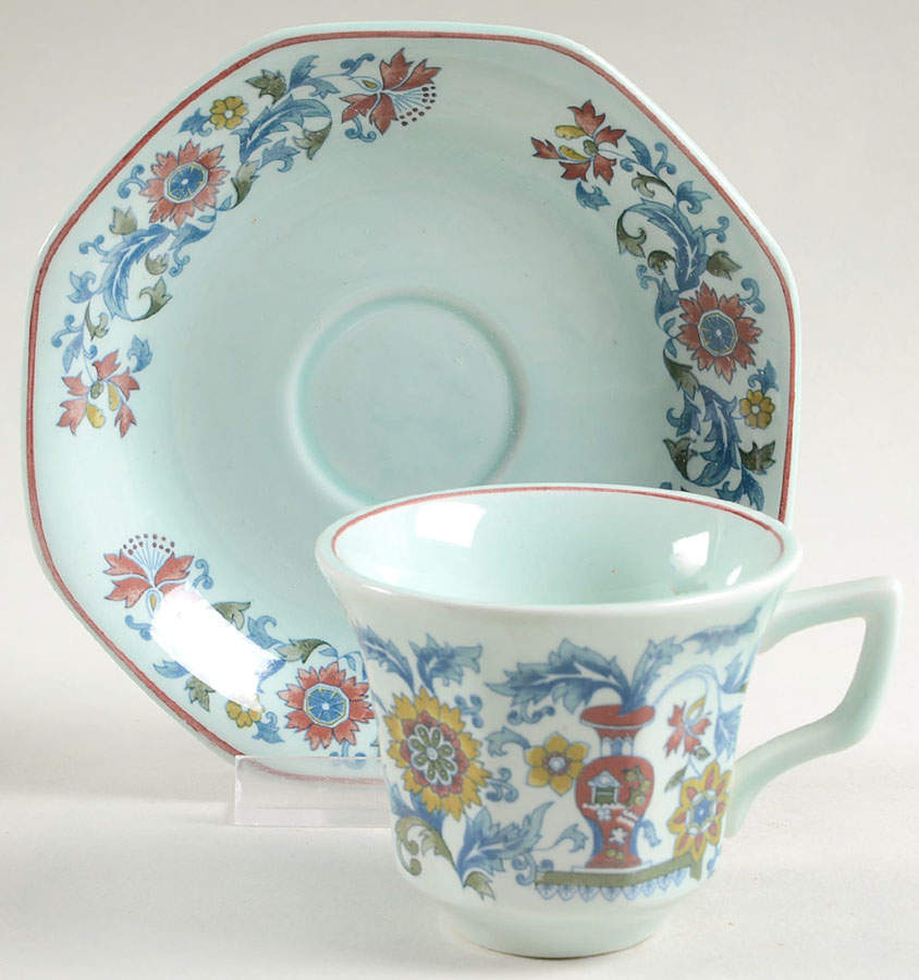 Saraband Flat Demitasse Cup & Saucer Set by Adams China-1