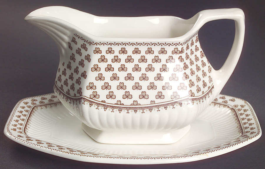 Sharon (Adams Backstamp) Gravy Boat & Underplate/Relish by Adams China-1
