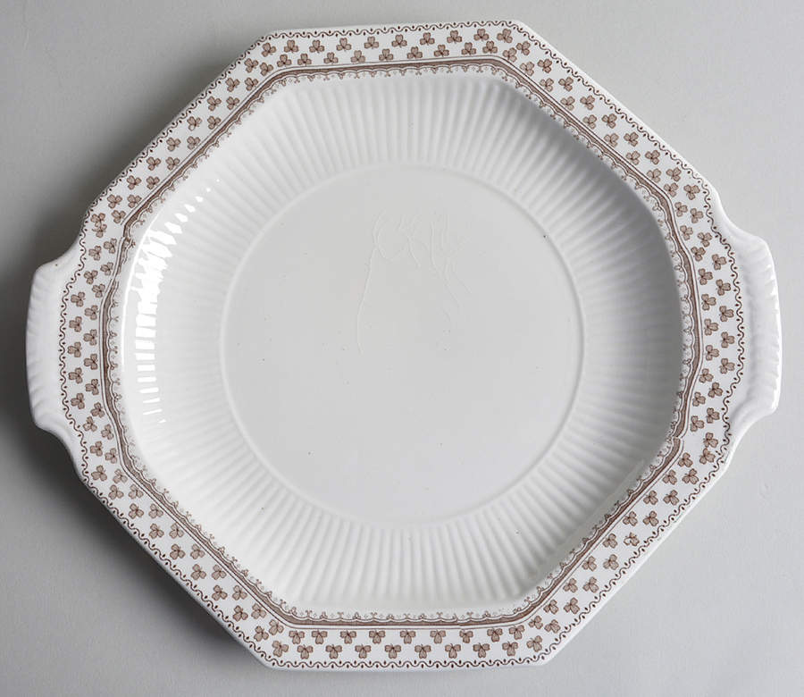 Sharon (Adams Backstamp) Octagonal Handled Cake Plate by Adams China-1
