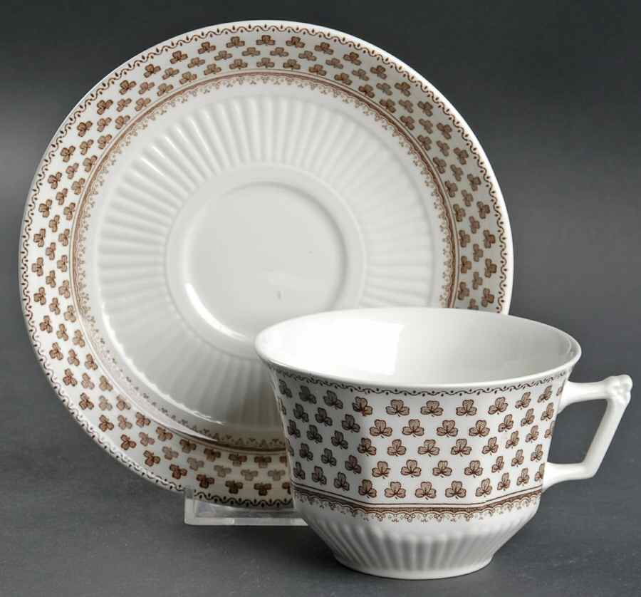 Sharon (Adams Backstamp) Flat Cup & Saucer Set by Adams China-1