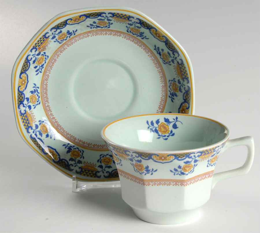 Shalimar Flat Cup & Saucer Set by Adams China-1