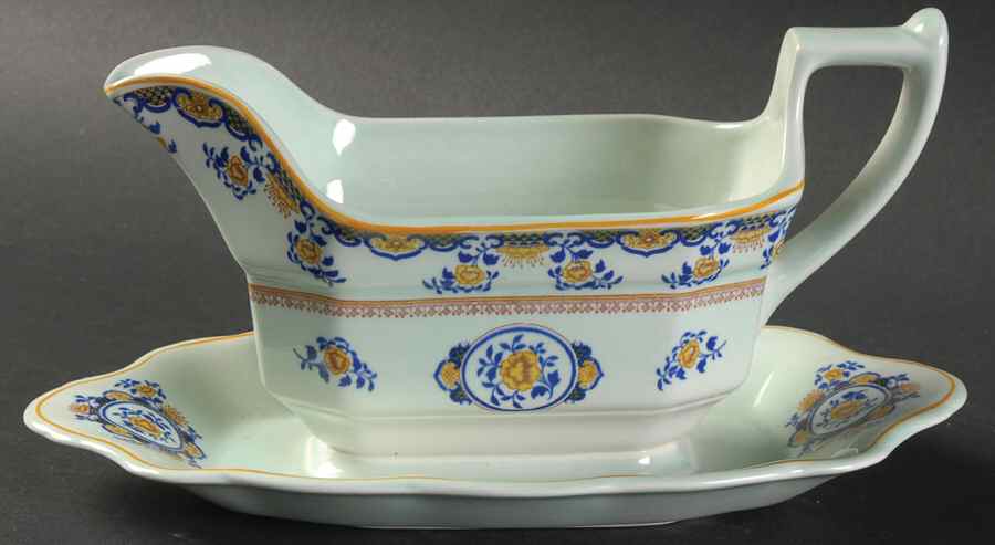 Shalimar Gravy Boat with Attached Underplate by Adams China-1