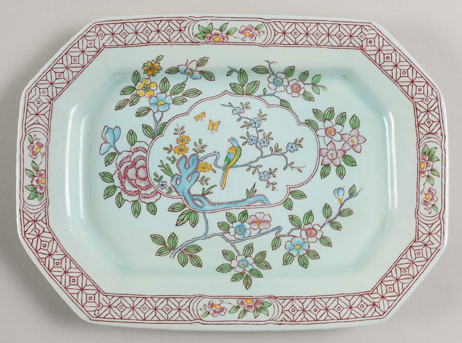Singapore Bird (Newer Backstamp) 9" Oval Serving Platter by Adams China-1