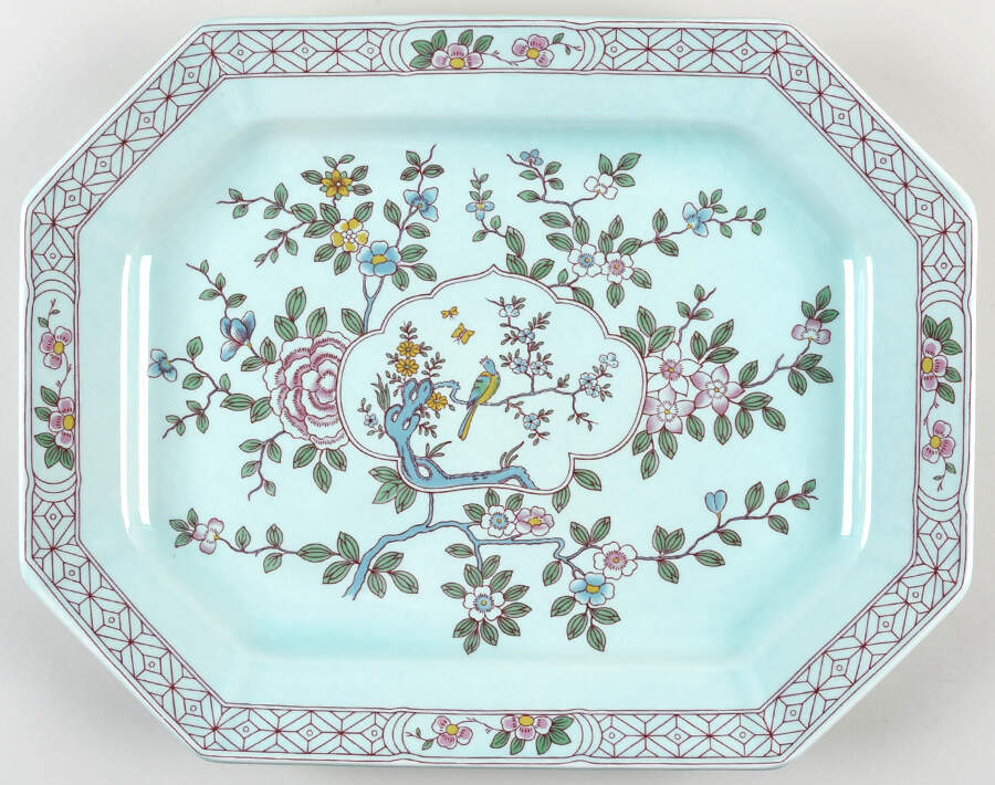 Singapore Bird (Newer Backstamp) 16" Oval Serving Platter by Adams China-1