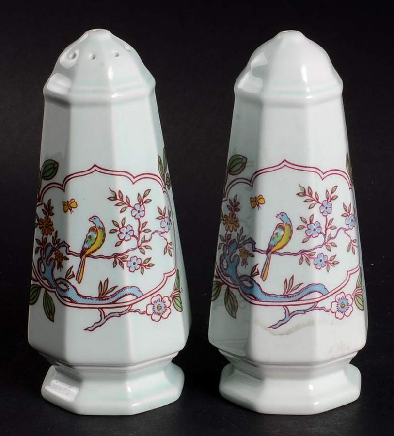 Singapore Bird (Newer Backstamp) Salt & Pepper Set by Adams China-1