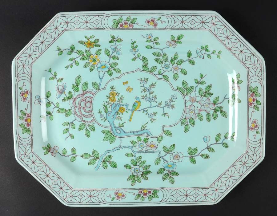 Singapore Bird (Newer Backstamp) 14" Oval Serving Platter by Adams China-1