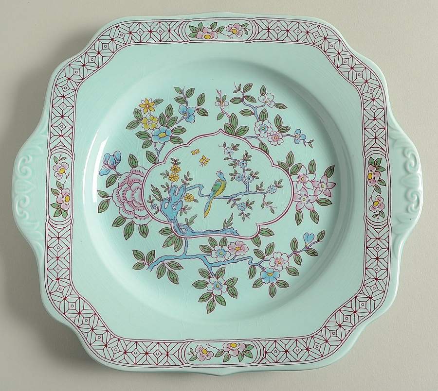 Singapore Bird (Newer Backstamp) Square Handled Cake Plate by Adams China-1