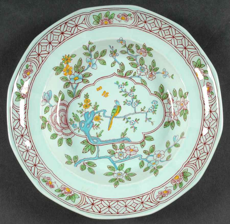 Singapore Bird (Newer Backstamp) Large Rim Soup Bowl by Adams China-1