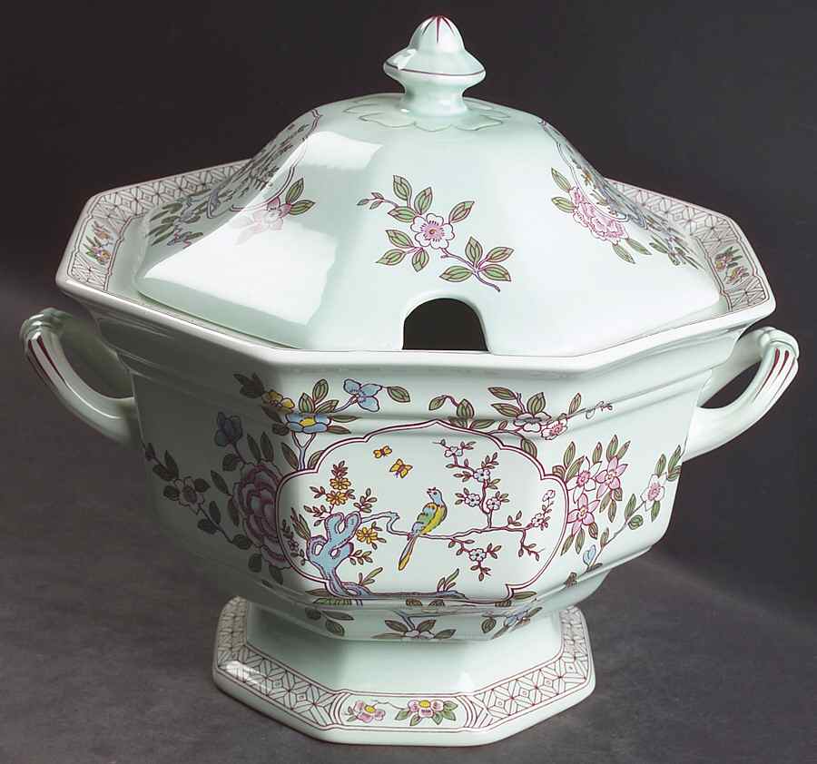 Singapore Bird (Newer Backstamp) Tureen &  Lid by Adams China-1