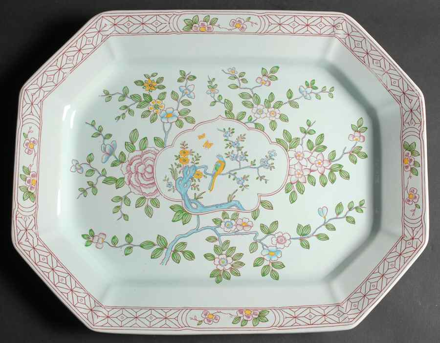 Singapore Bird (Newer Backstamp) 16" Oval Serving Platter by Adams China-1