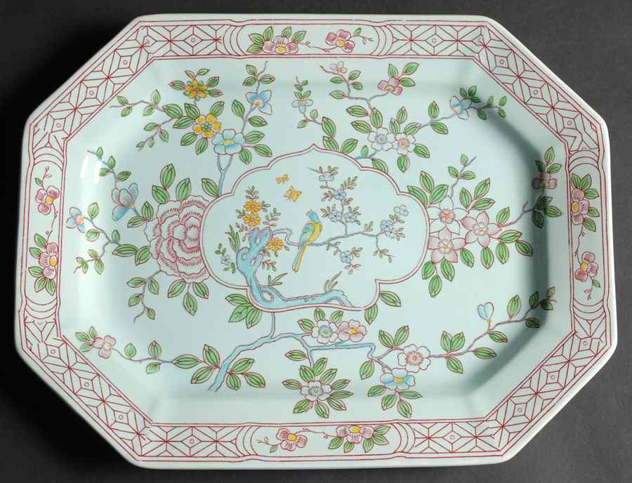 Singapore Bird (Newer Backstamp) 13" Oval Serving Platter by Adams China-1