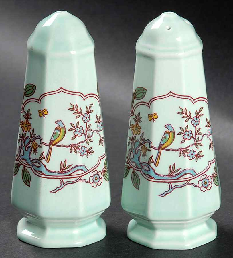 Singapore Bird (Newer Backstamp) Salt & Pepper Set by Adams China-1
