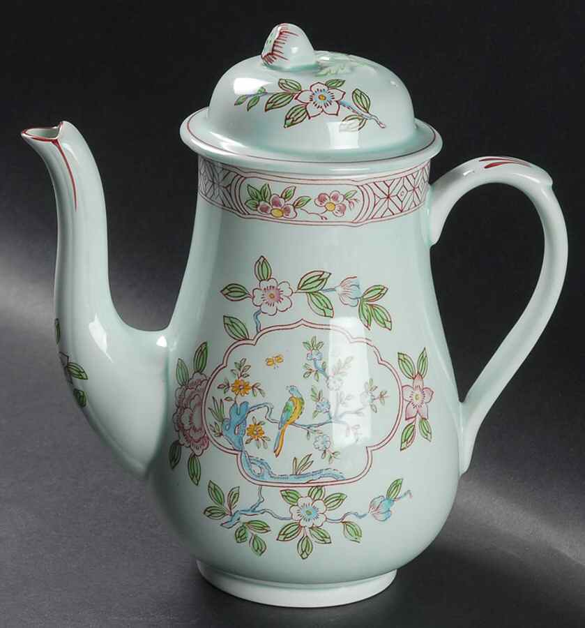 Singapore Bird (Newer Backstamp) Small Coffee Pot & Lid by Adams China-1