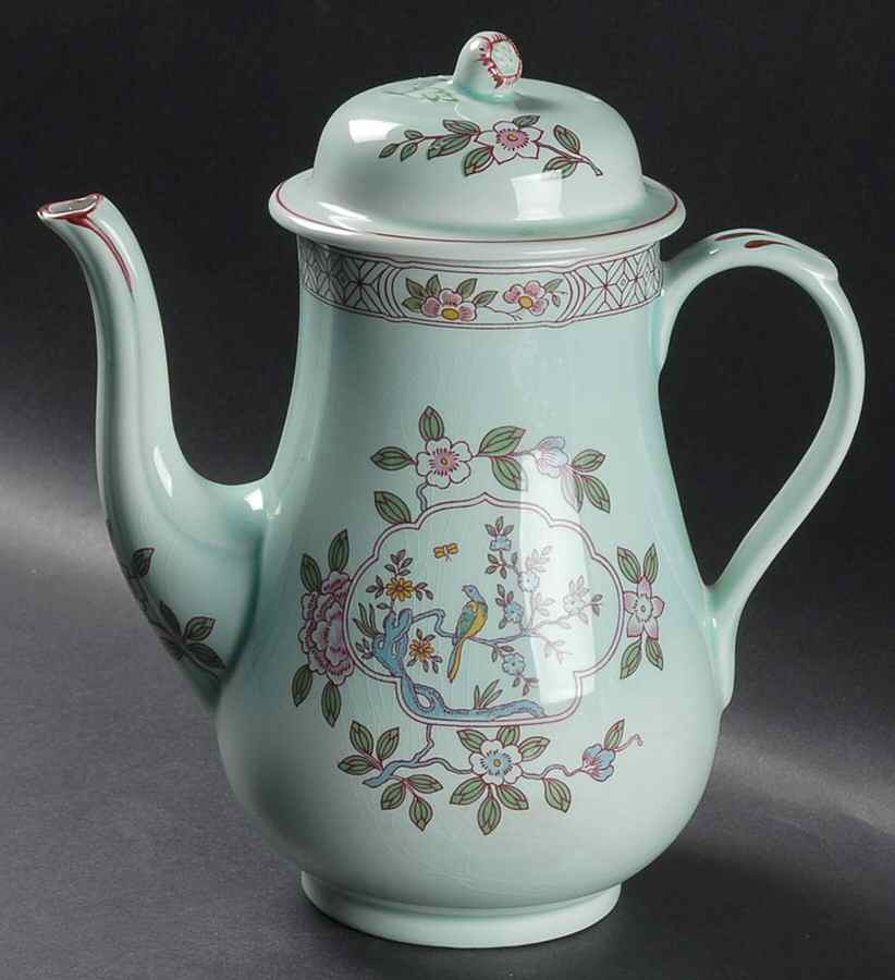 Singapore Bird (Newer Backstamp) Coffee Pot & Lid by Adams China-1