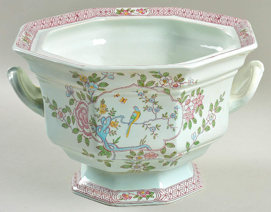 Singapore Bird (Older Backstamp) Octagonal Tureen No Lid by Adams China-1