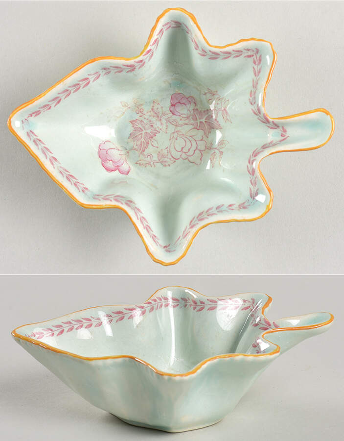 Metz Older Backstamp Leaf Shaped Dish by Adams China-1