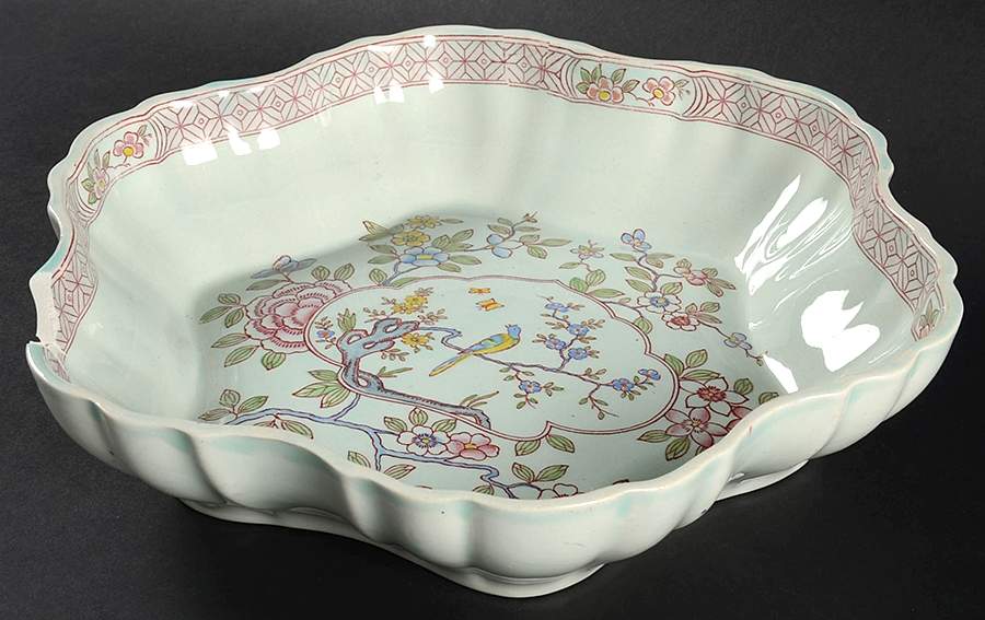Singapore Bird (Older Backstamp) 10" Melon Bowl by Adams China-1