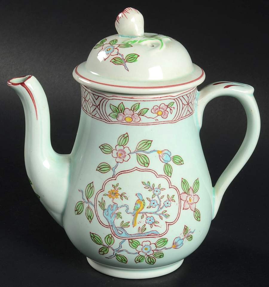 Singapore Bird (Older Backstamp) Mini Coffee Pot & Lid by Adams China-1