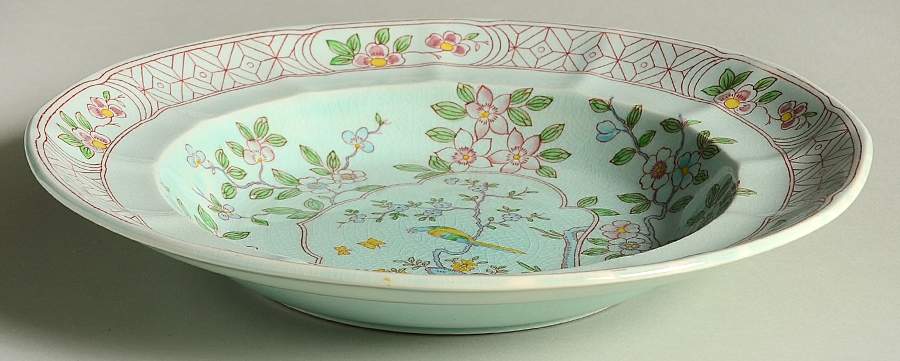 Singapore Bird (Older Backstamp) Large Rim Soup Bowl by Adams China-1