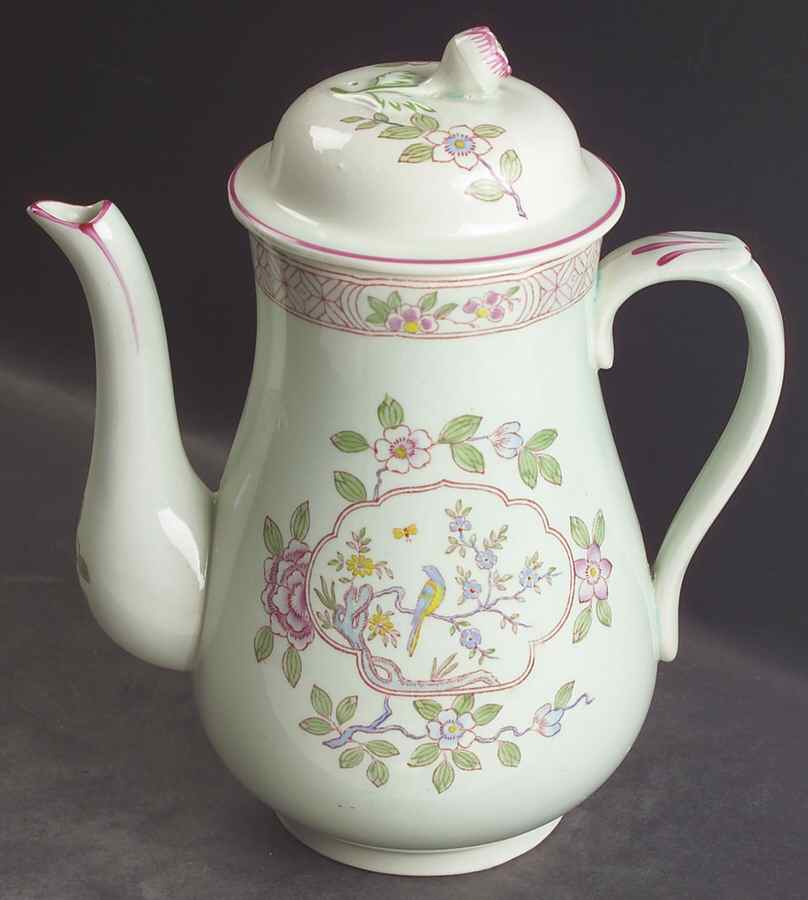 Singapore Bird (Older Backstamp) Coffee Pot & Lid by Adams China-1