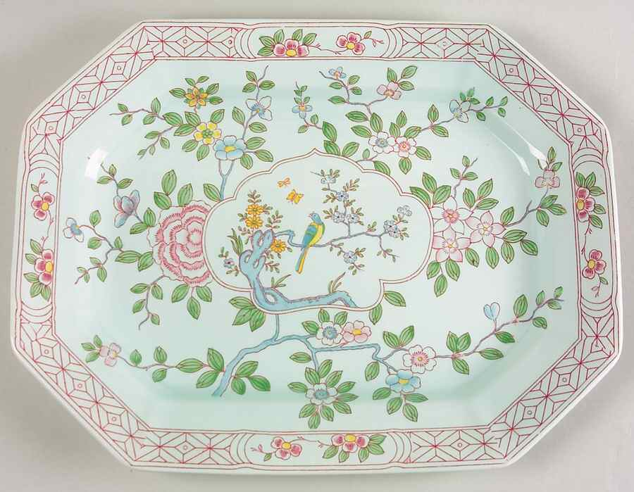 Singapore Bird (Older Backstamp) 13" Oval Serving Platter by Adams China-1